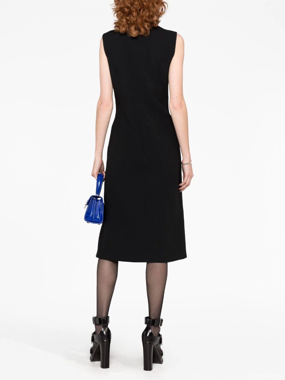 Cheap sleeveless Women midi Versace dress box-pleat 0717
